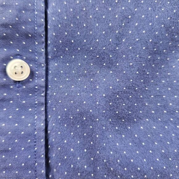 Tommy Hilfiger slim fit men's medium button up dress shirt mini polka dot 15.5 - Picture 3 of 4